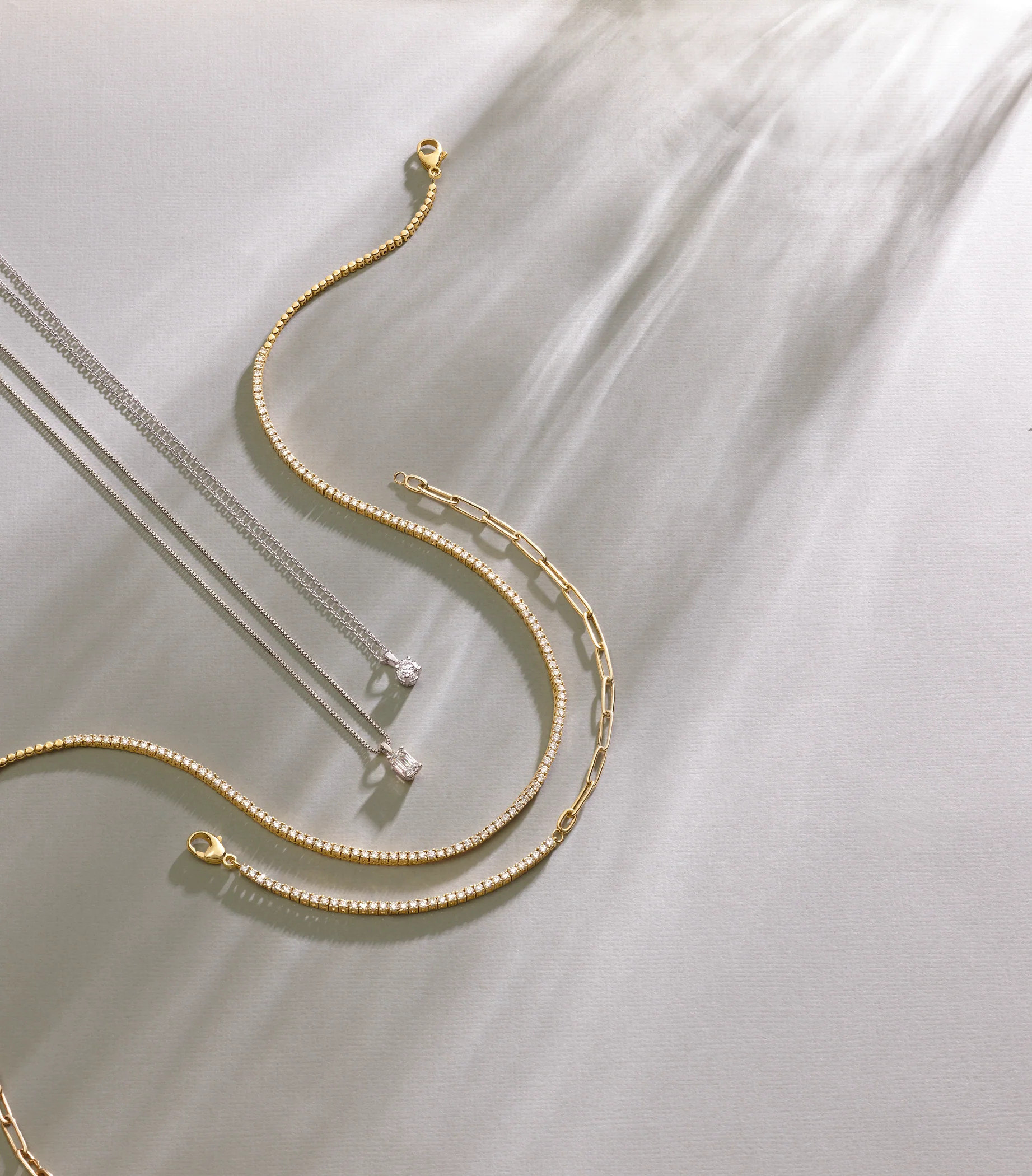 1/2 + 1/2 Tennis & Paperclip Bracelet - Image 4