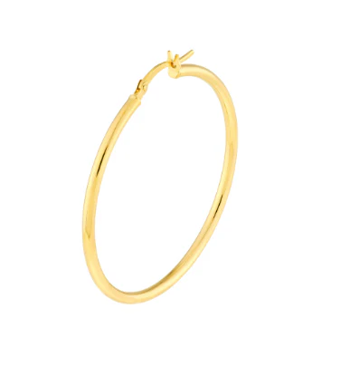 Yellow Gold Polished Hoops - Image 3