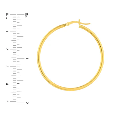 Yellow Gold Polished Hoops - Image 4