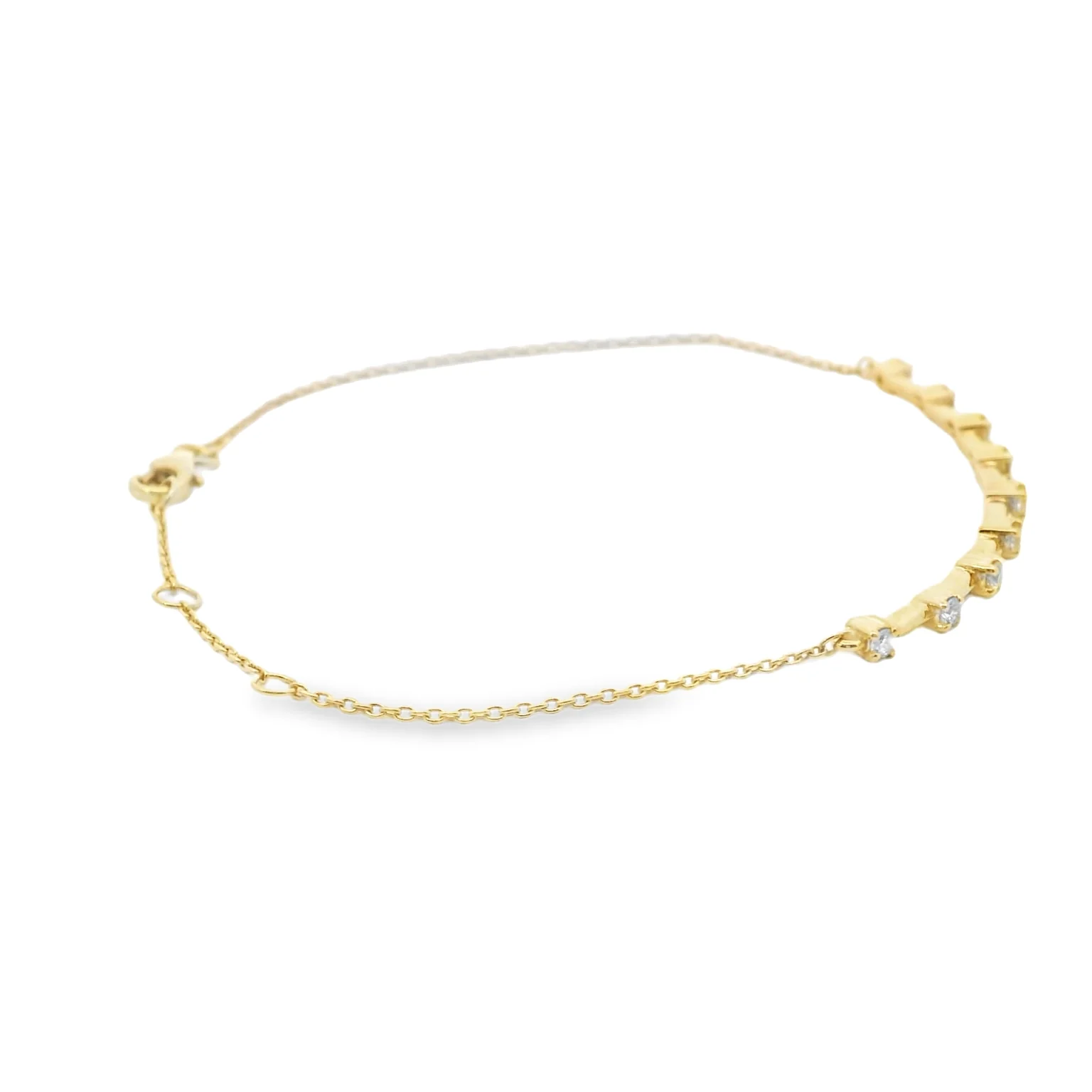 Diamond Bar Bracelet on Cable Chain - Image 4