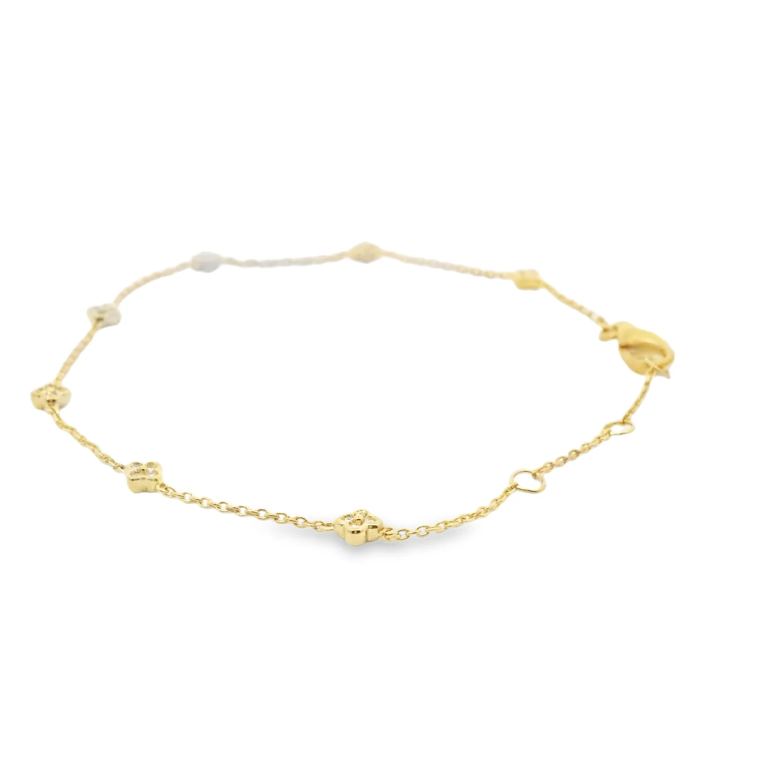 Diamond Clover Station Bracelet - Image 3