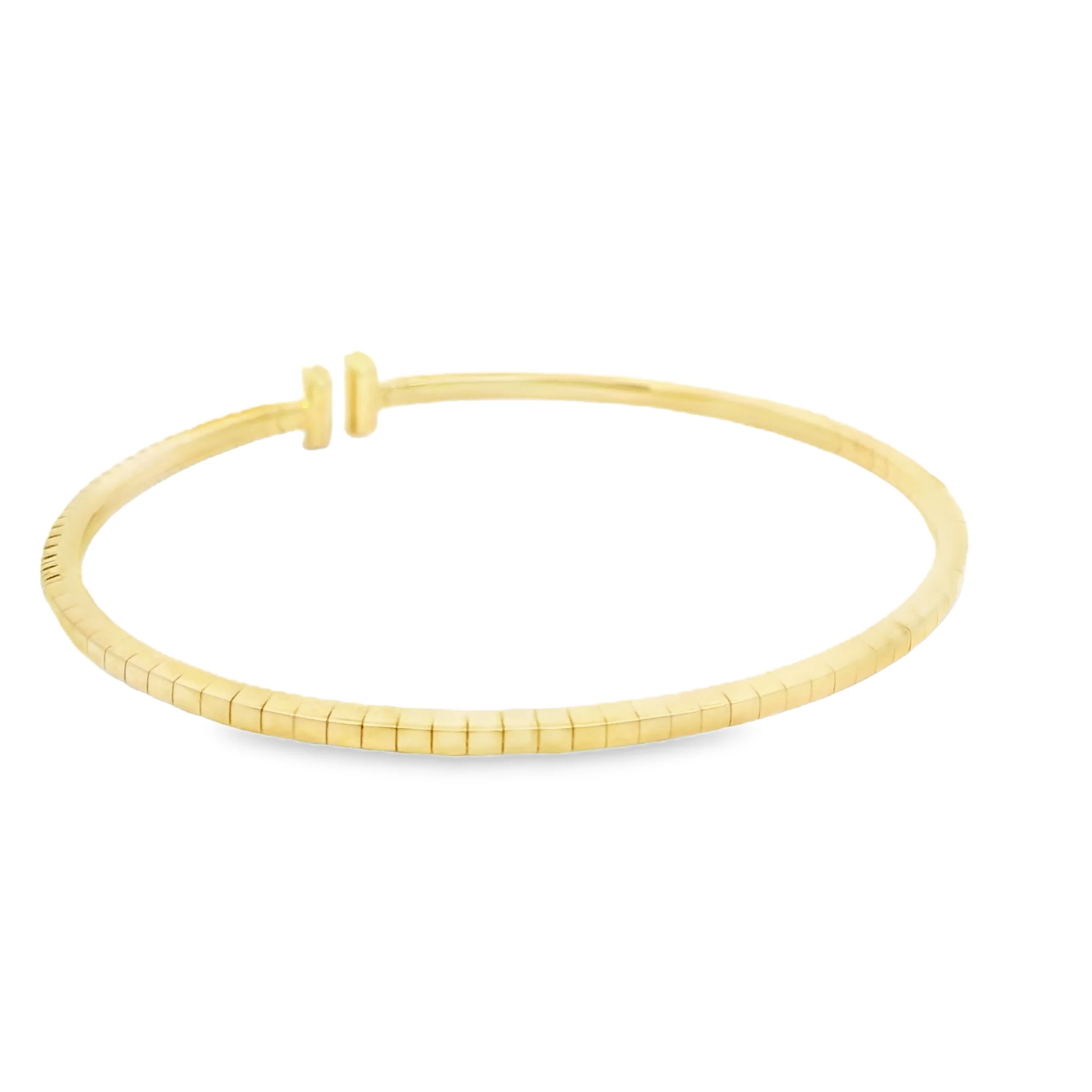 Yellow Gold Diamond Flex Bangle - Image 3
