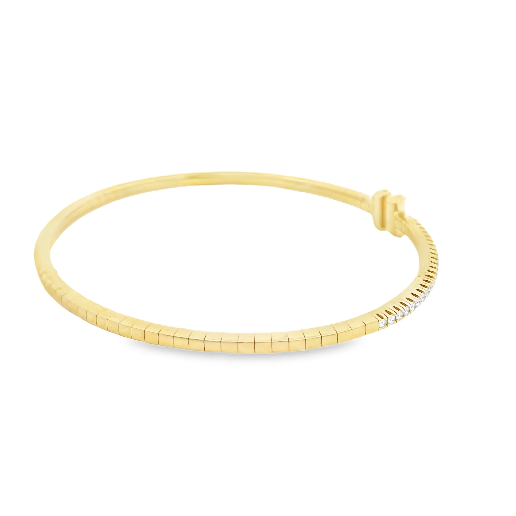 Yellow Gold Diamond Flex Bangle - Image 4