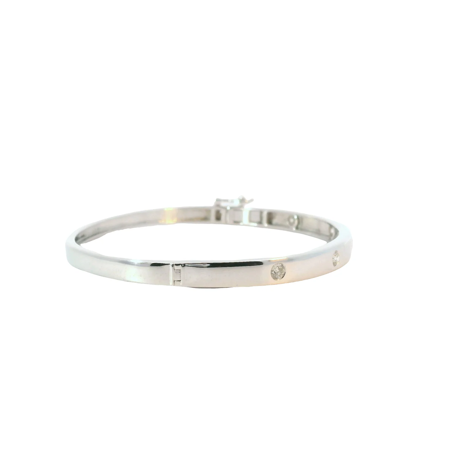 Flush Set Diamond Bangle Bracelet - Image 4