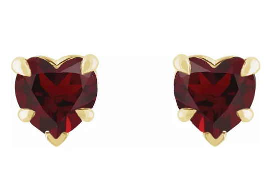 Gemstone Heart Studs - Image 5