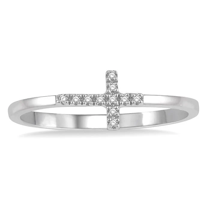 Sideways Diamond Cross Ring - Image 4