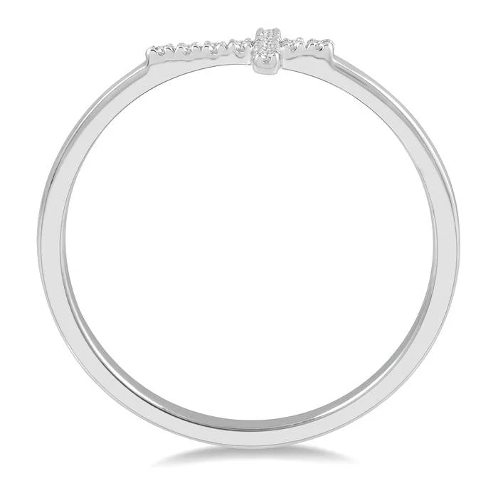 Sideways Diamond Cross Ring - Image 5