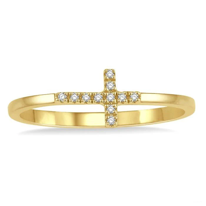 Sideways Diamond Cross Ring - Image 6