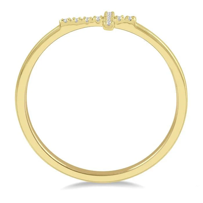 Sideways Diamond Cross Ring - Image 7