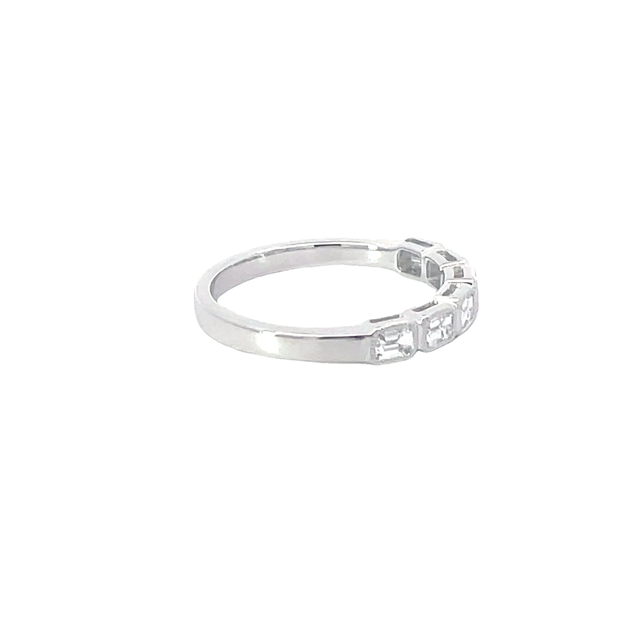 White Gold Bezel Set Diamond Band - Image 4