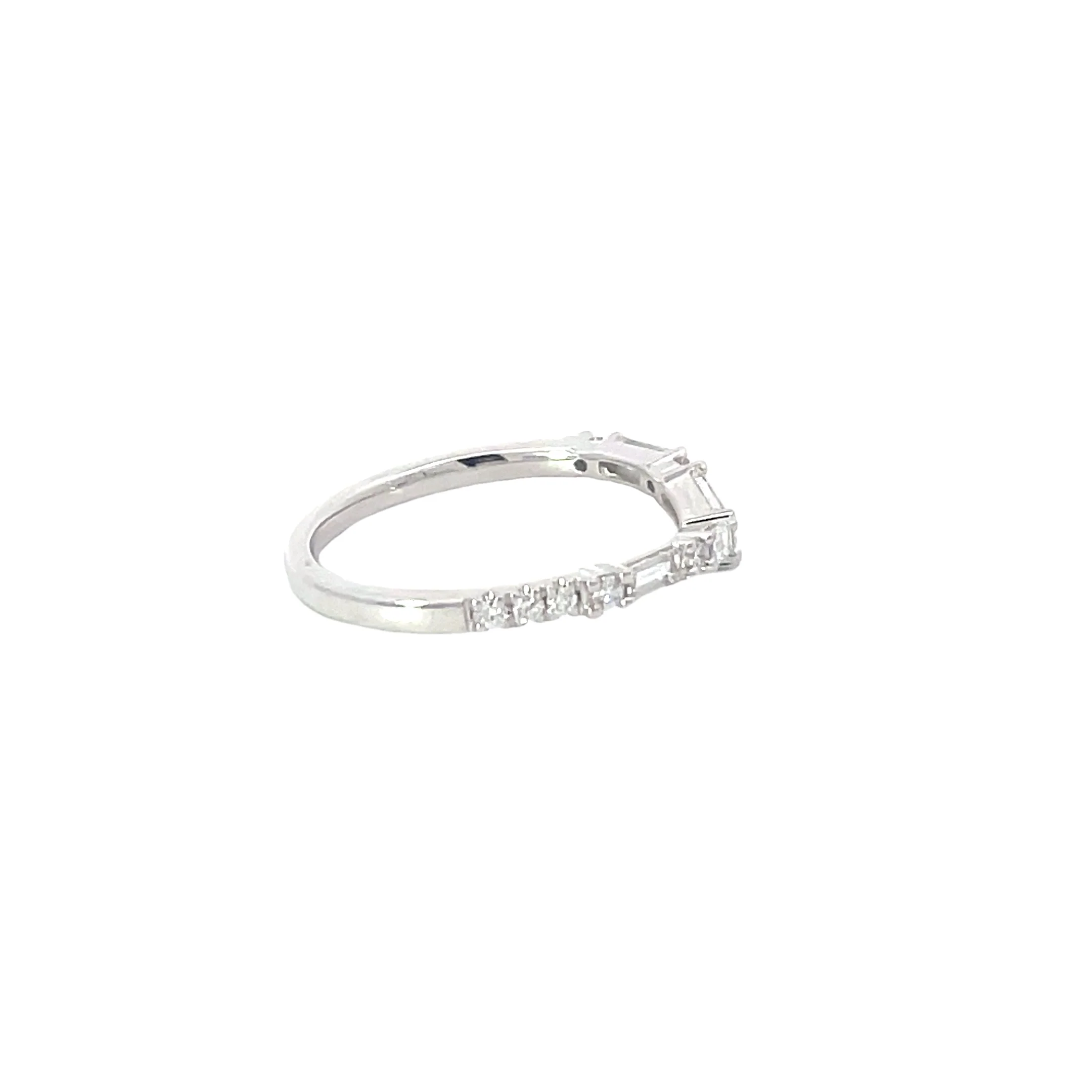 White Gold Diamond Contour Band - Image 4