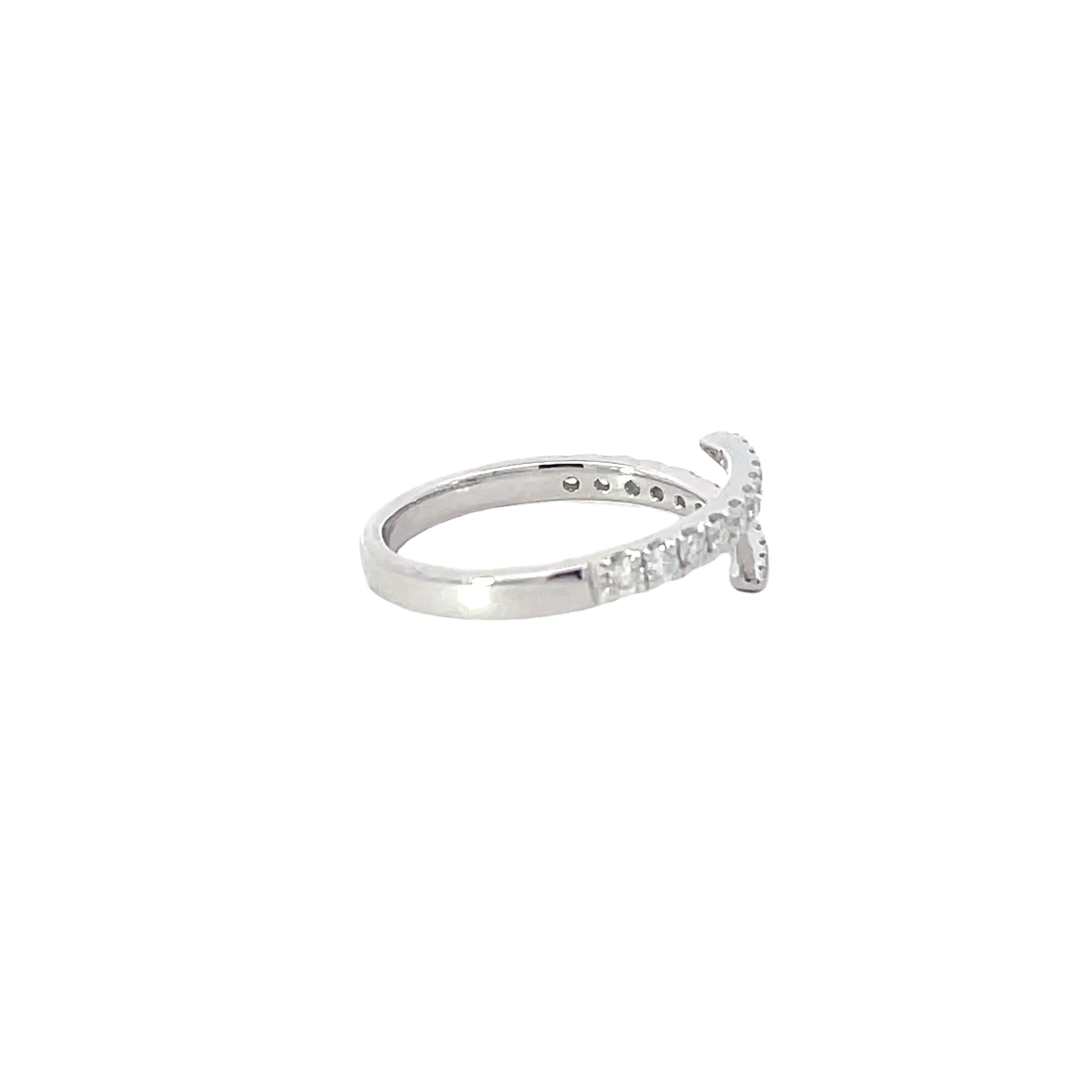 White Gold Split Diamond Band - Image 4