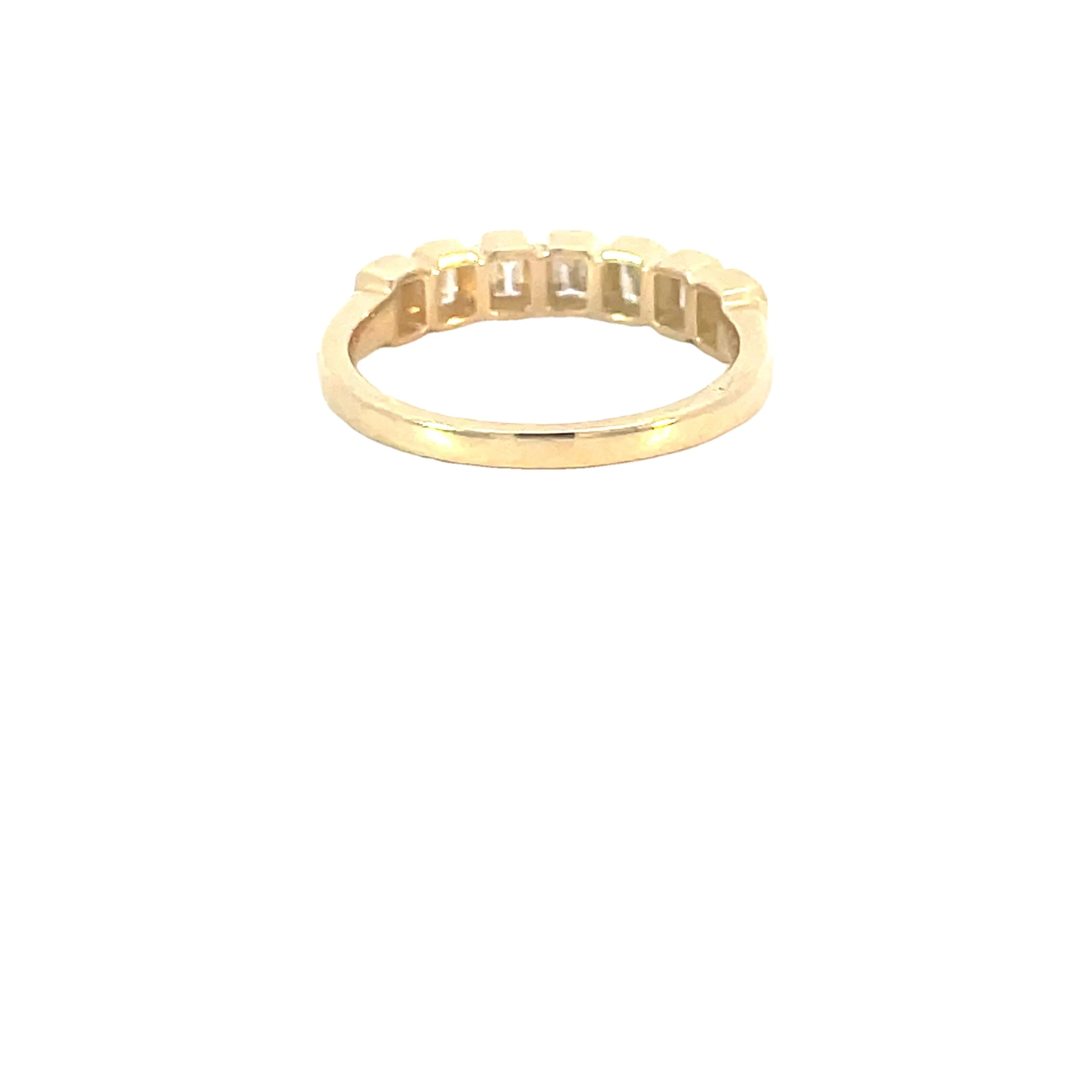 Yellow Gold Bezel Set Diamond Band - Image 3