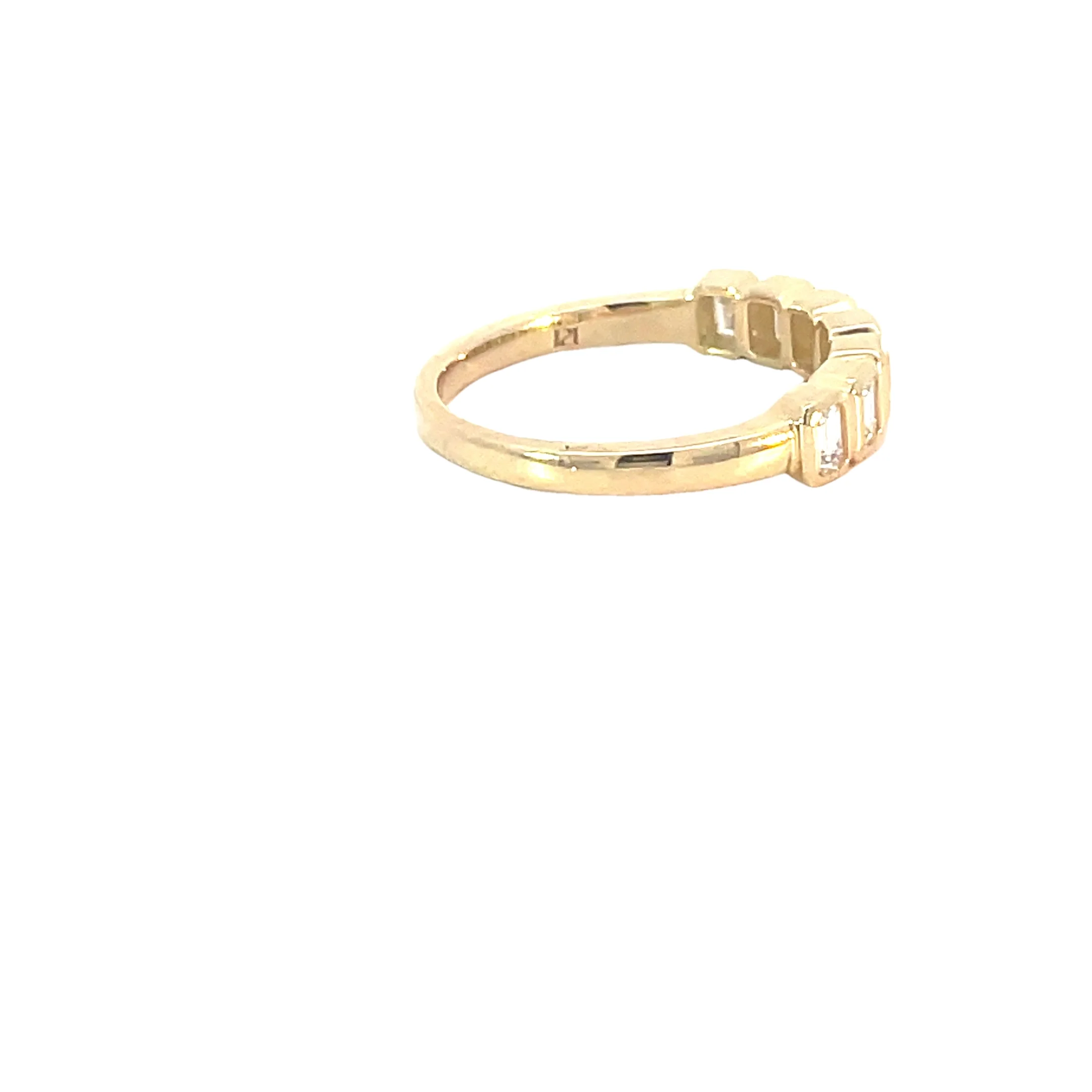 Yellow Gold Bezel Set Diamond Band - Image 4