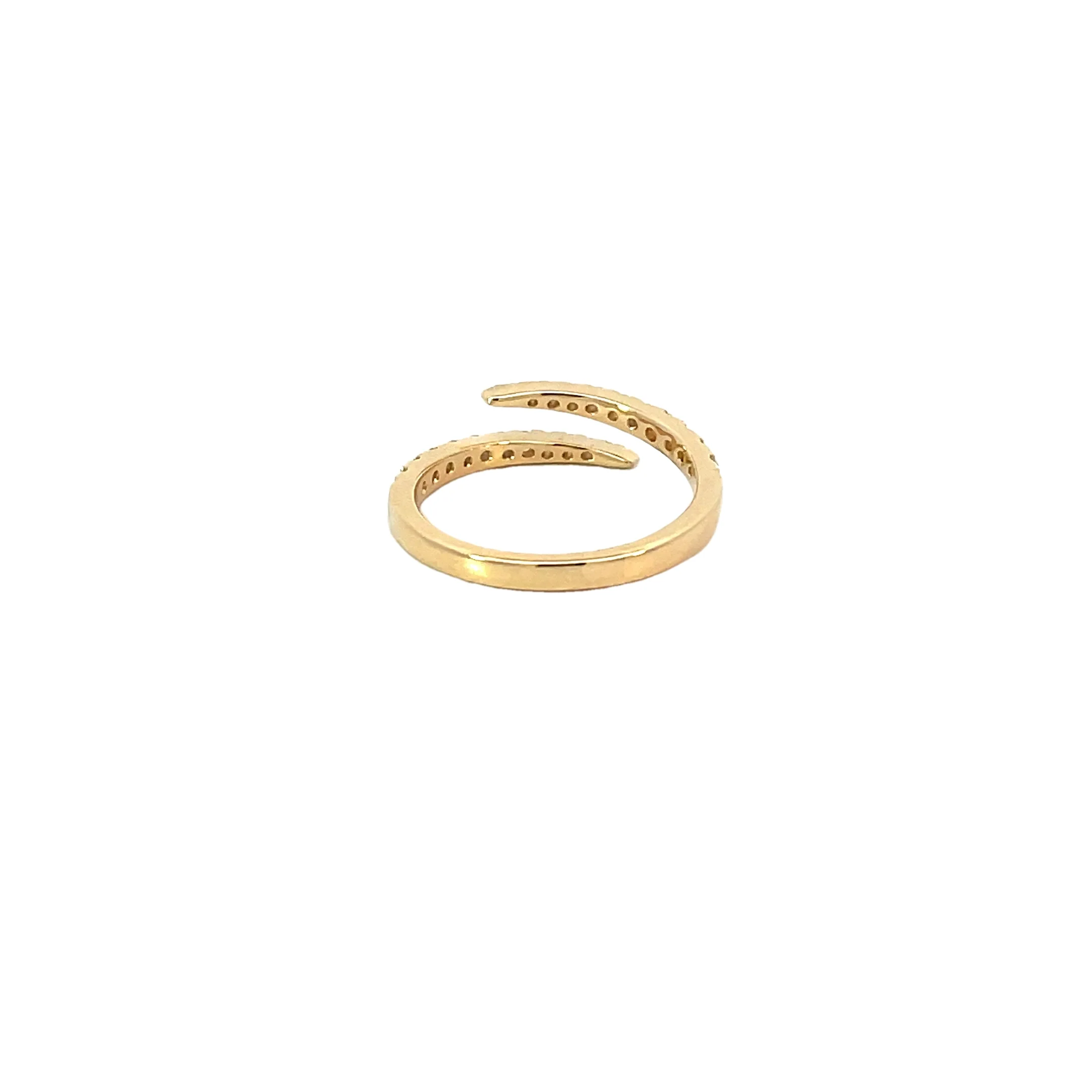 Yellow Gold Diamond Bypass Ring - Image 3