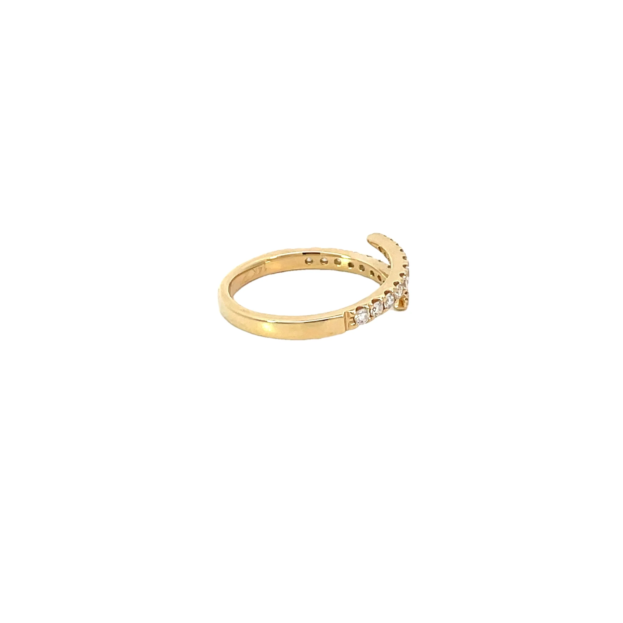 Yellow Gold Diamond Bypass Ring - Image 4
