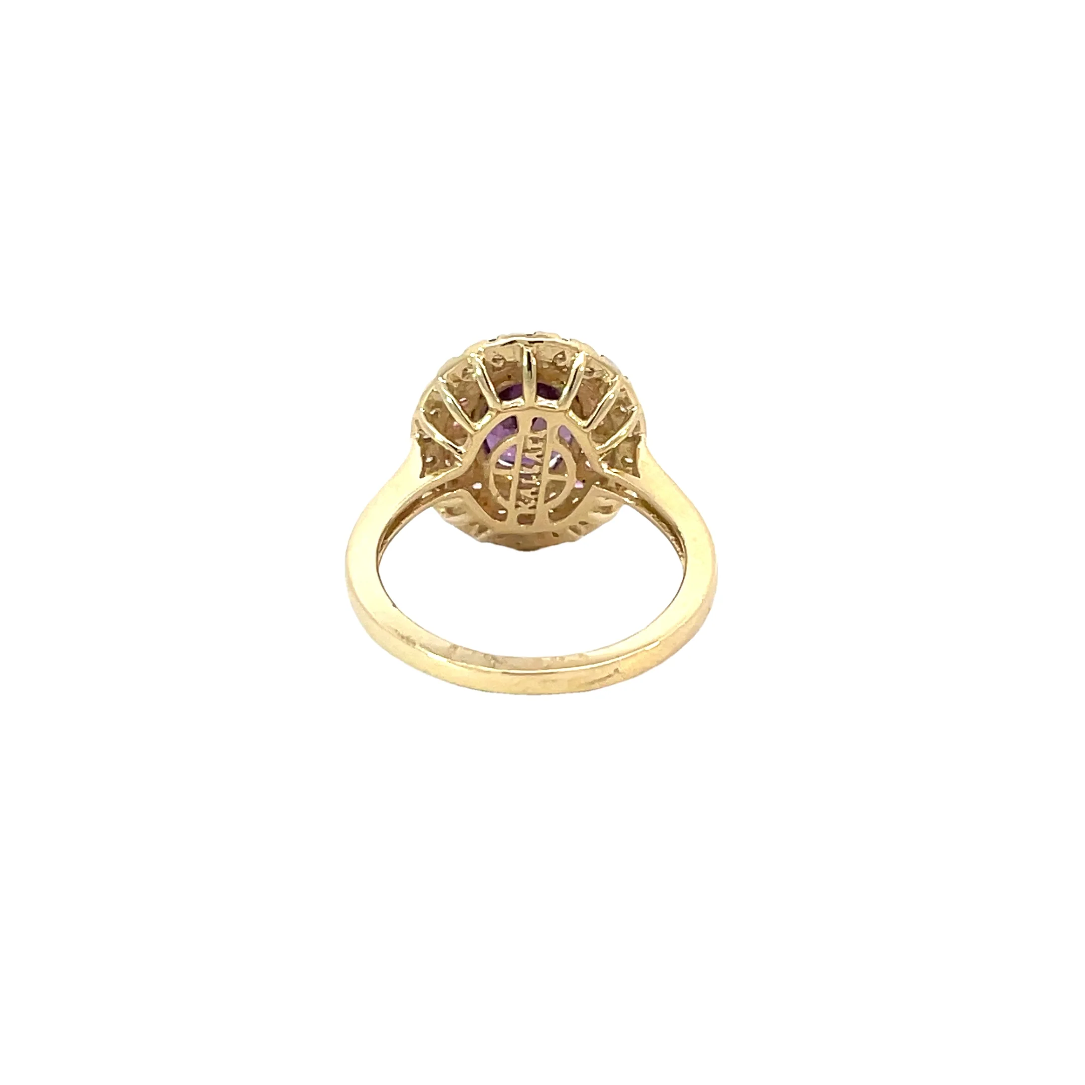 Yellow Gold Multi Sapphire Diamond Ring - Image 3