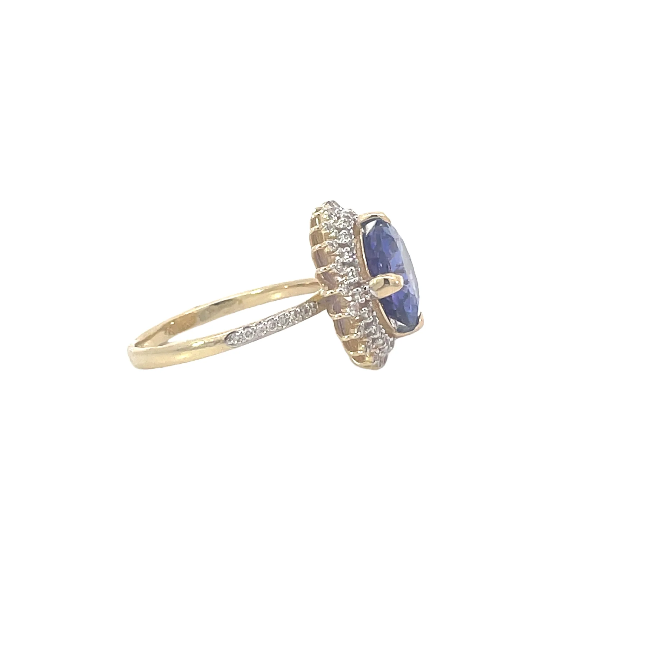 Yellow Gold Tanzanite Diamond Ring - Image 4