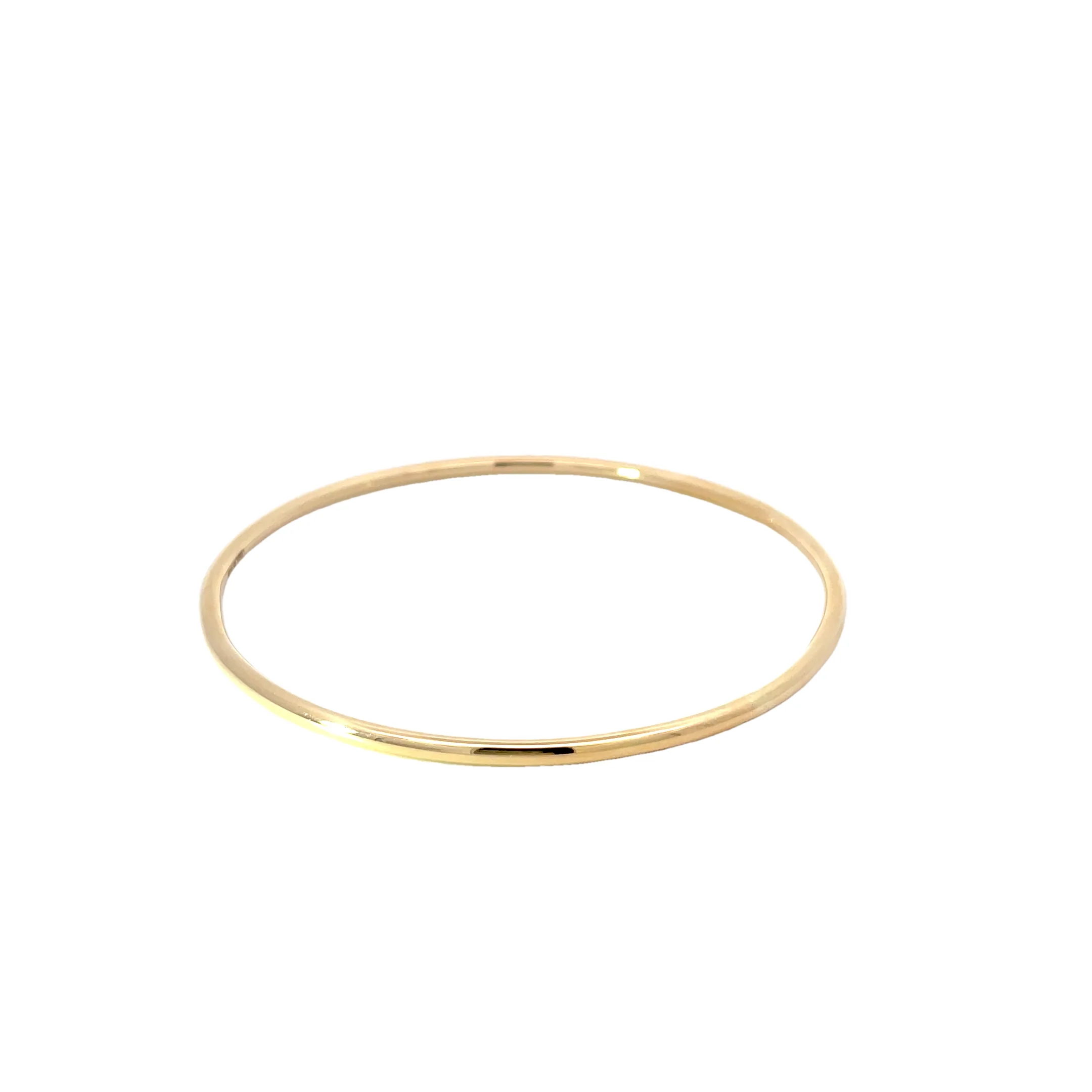 Yellow Gold Tube Bangle Bracelet - Image 3
