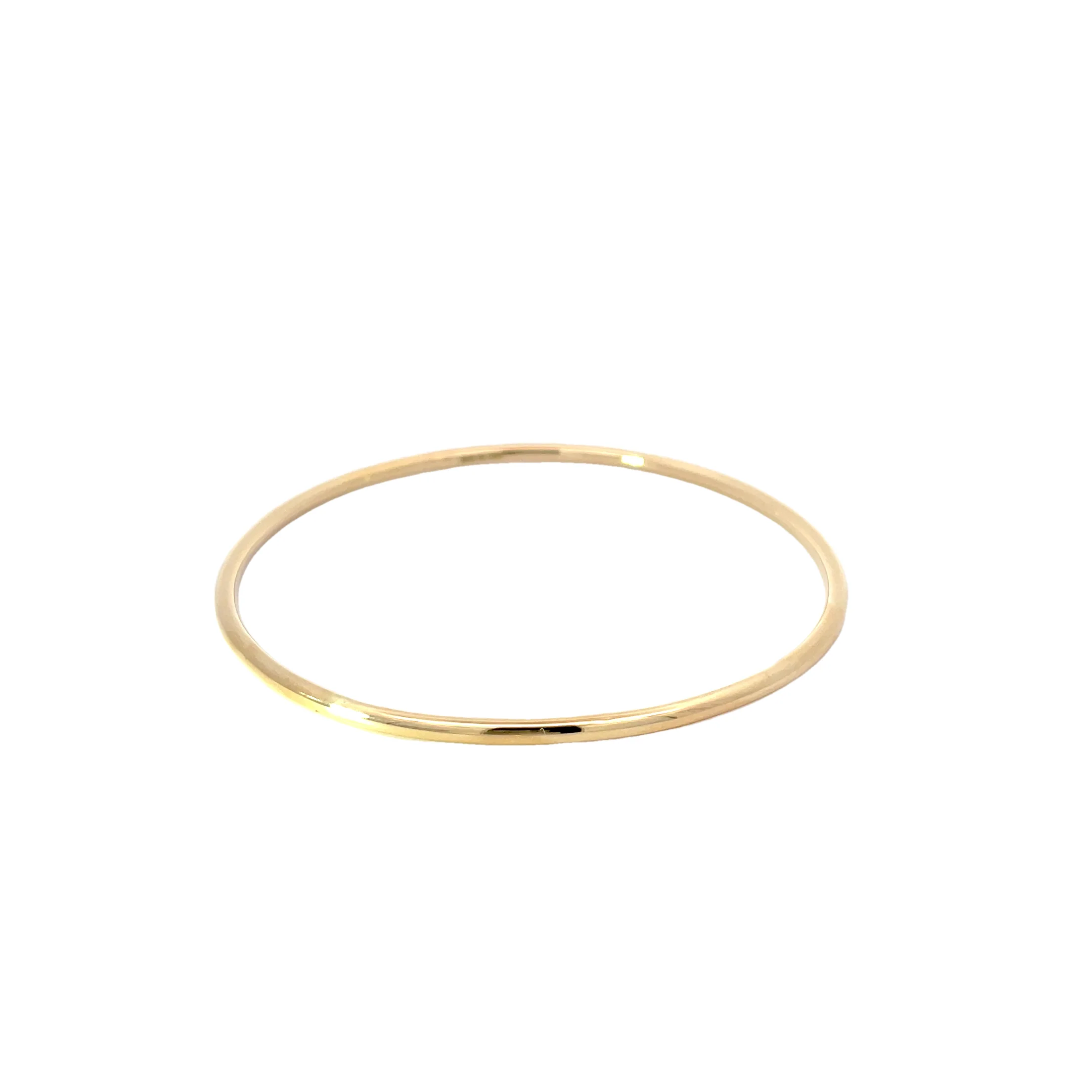 Yellow Gold Tube Bangle Bracelet - Image 4