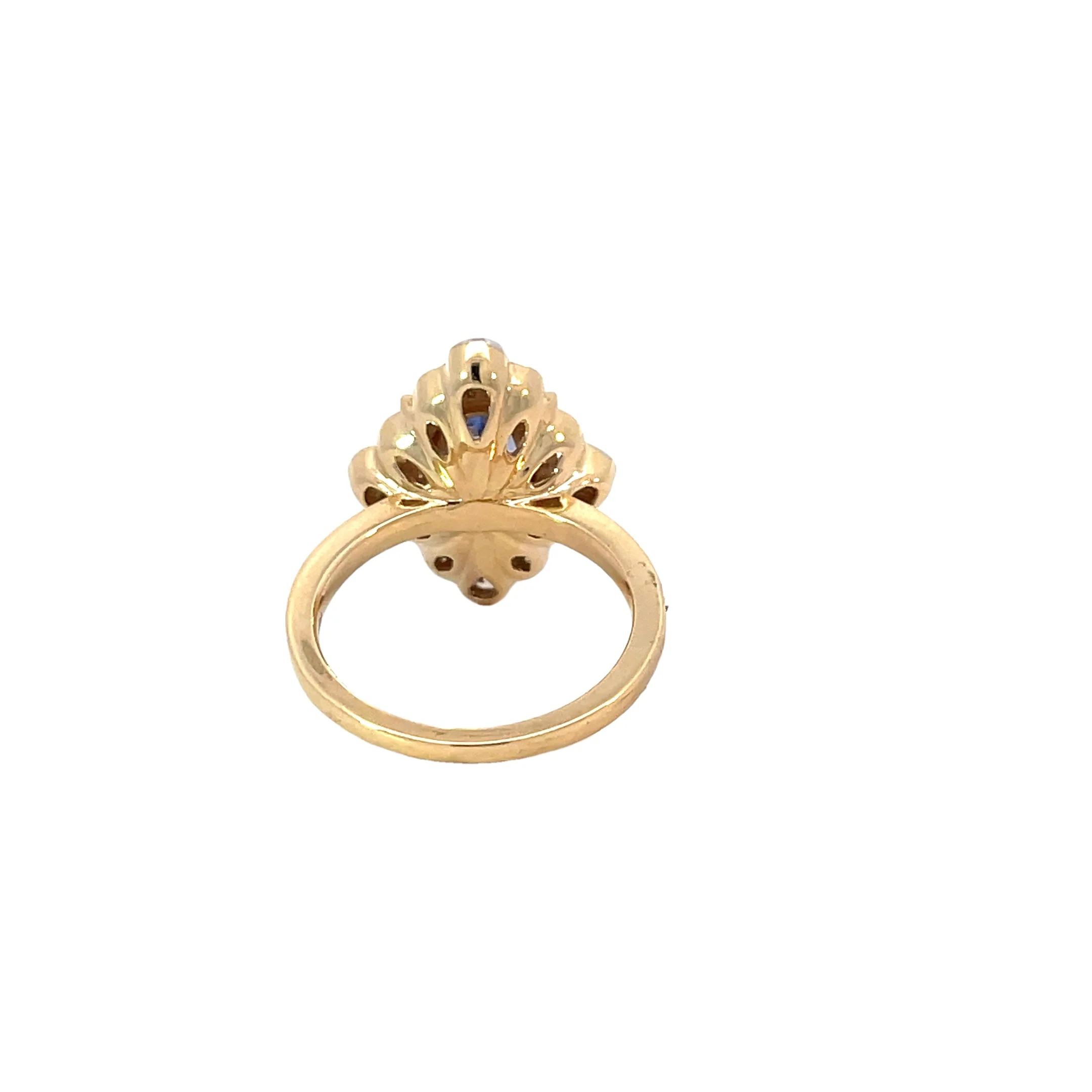 Yellow Gold Vintage Diamond Sapphire Ring - Image 3